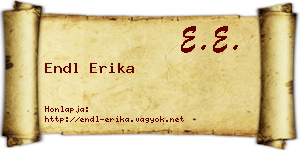 Endl Erika névjegykártya